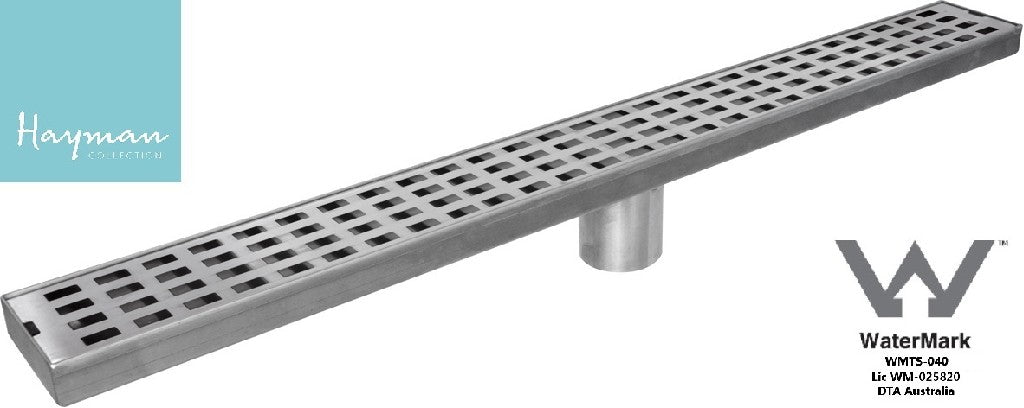 DTA FLOOR LONG DRAIN 900MM RECT COVER S/STEEL