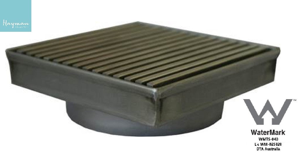 FLOOR DRAIN S/STEEL 110X110MM GRATE COVER - 45MM OUTLET 316 GRADE