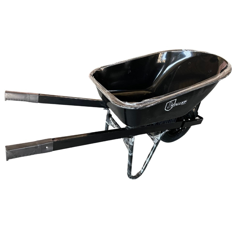 STALLION TRADE STEEL BARROW LONG HANDLE WIDE WHEEL