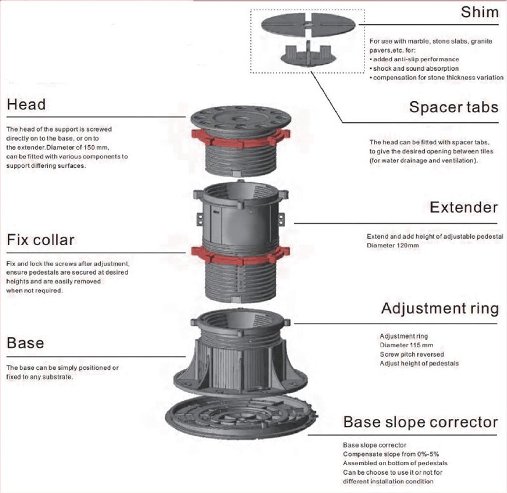 DTA BOSS PEDESTAL 60 - 105MM 1 EACH