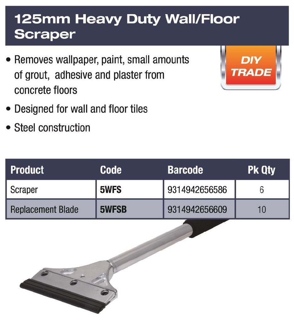 DTA HEAVY DUTY SCRAPER 125MM BALL HANDLE