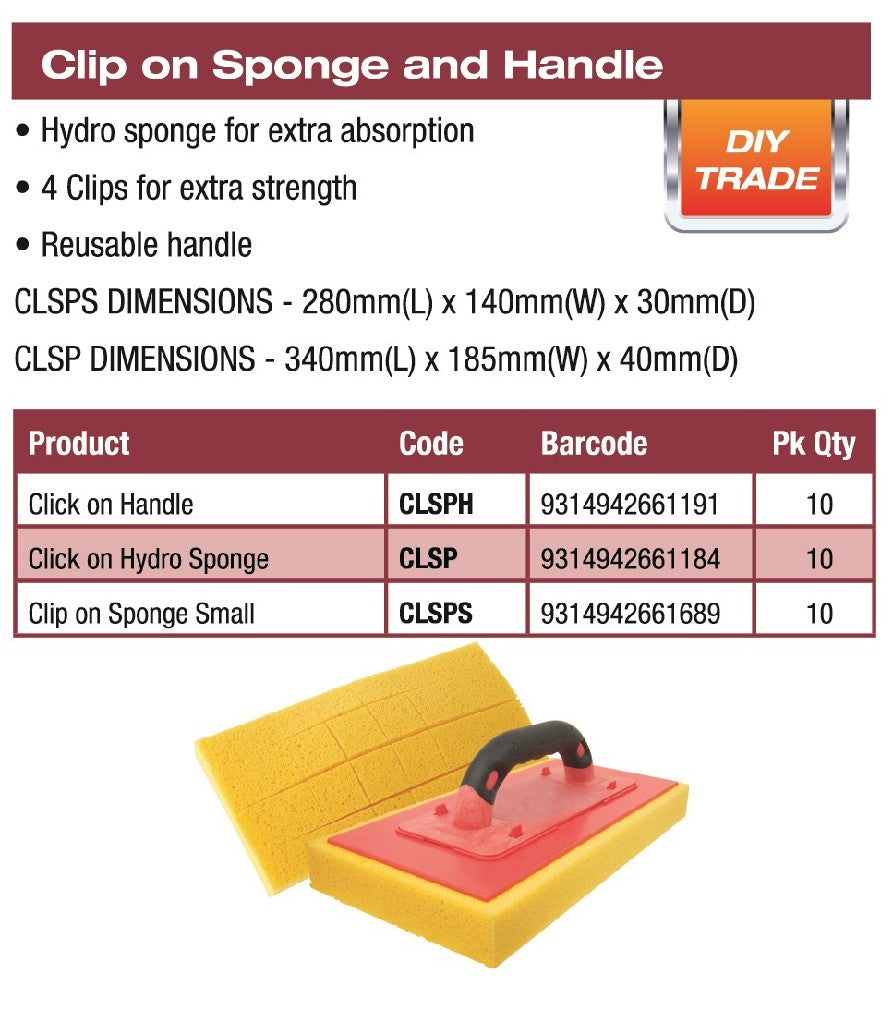 DTA SMALL CLIP ON SPONGE 280 X 140 X 30