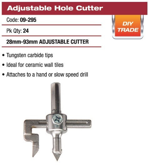 DTA CUTTER HOLE ADJUSTABL 28-93MM