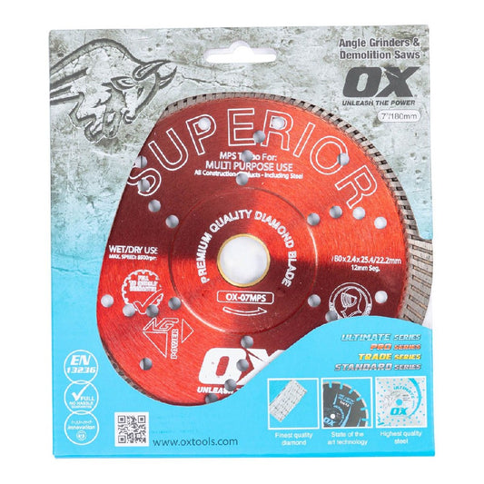 OX PROFESSIONAL MPS 7" TURBO DIAMOND BLADE