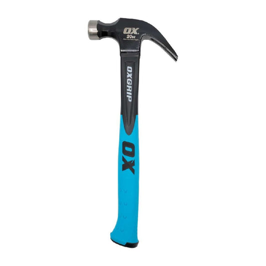 OX TRADE 20OZ BENT CLAW HAMMER, F/GLASS HANDLE