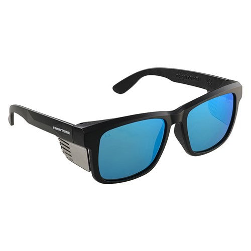 FRONTSIDE SAFETY GLASSES BLUE POLARISED LENS BLACK FRAME