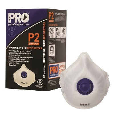PRO CHOICE DUST MASKS P2 WITH VALVE (BOX 12)