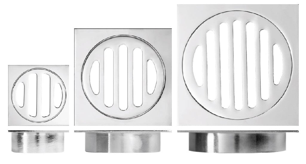 BAT TRIMS FLOOR WASTE 80MM SQUARE CHROME