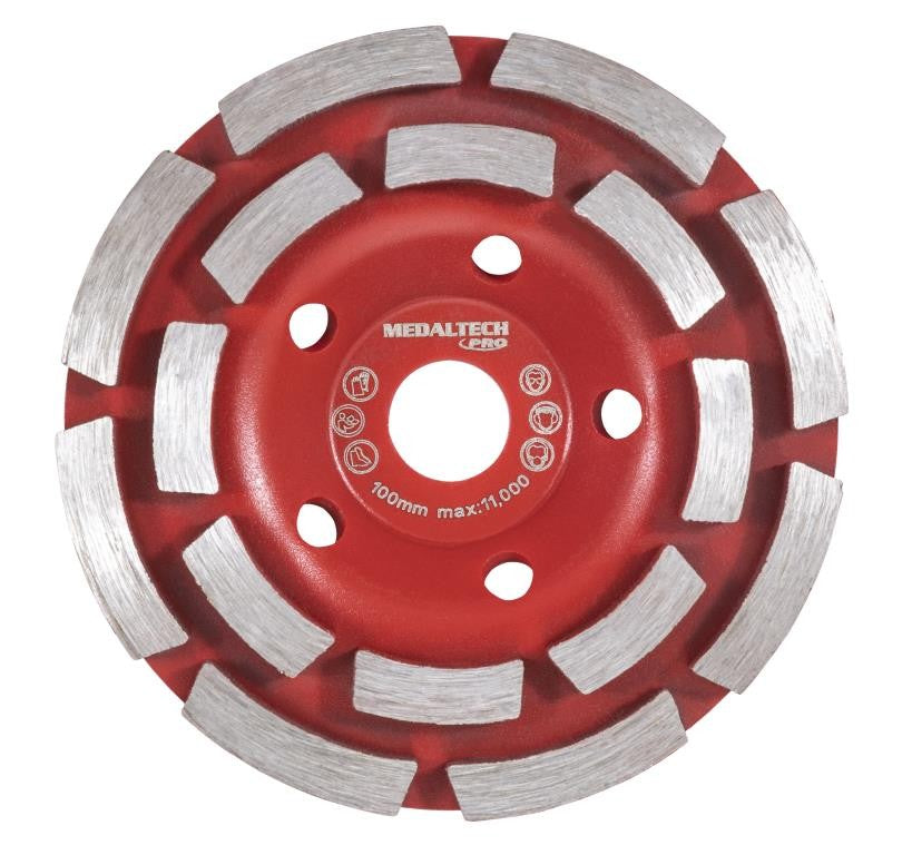 MEDALIST DOUBLE ROW DIAMOND GRINDING WHEEL 100mm x 16mm Bore
