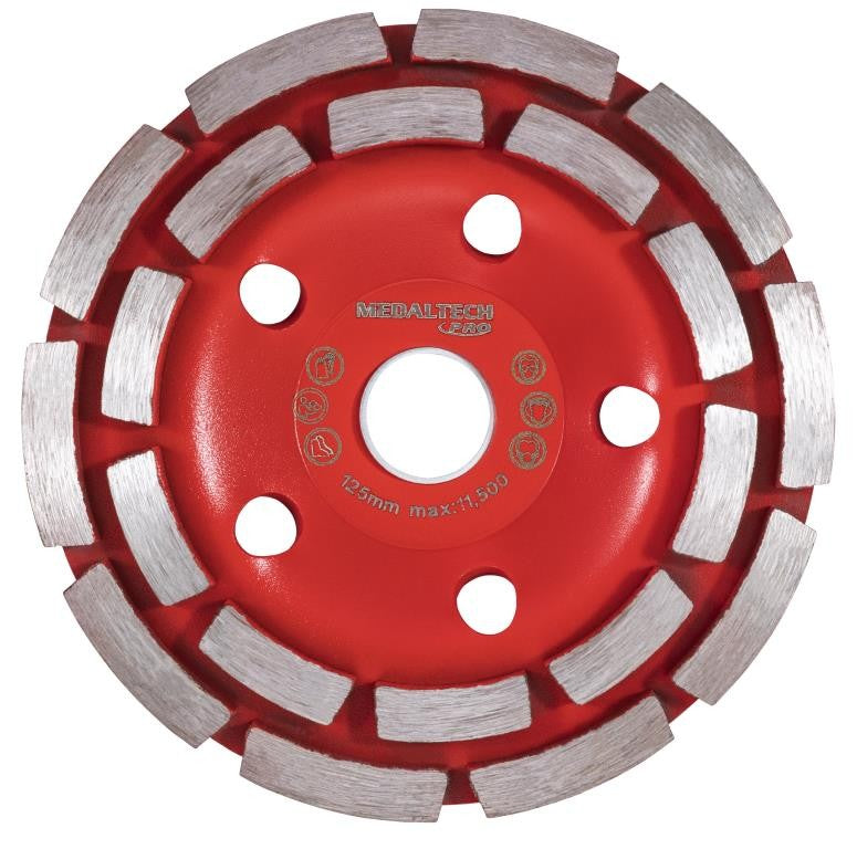 MEDALIST DOUBLE ROW DIAMOND GRINDING WHEEL 125mm x 22.22mm Bore