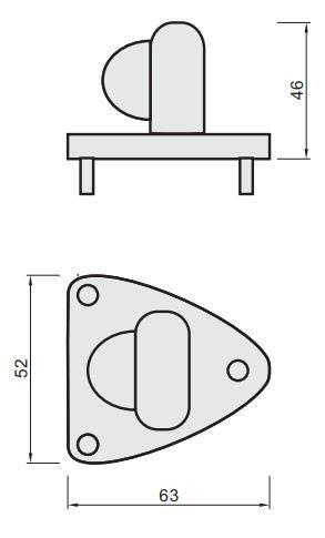 TRIO REVIVE DOOR STOP COMMERCIAL CUSHION SATIN CHROME 46MM 1 EACH