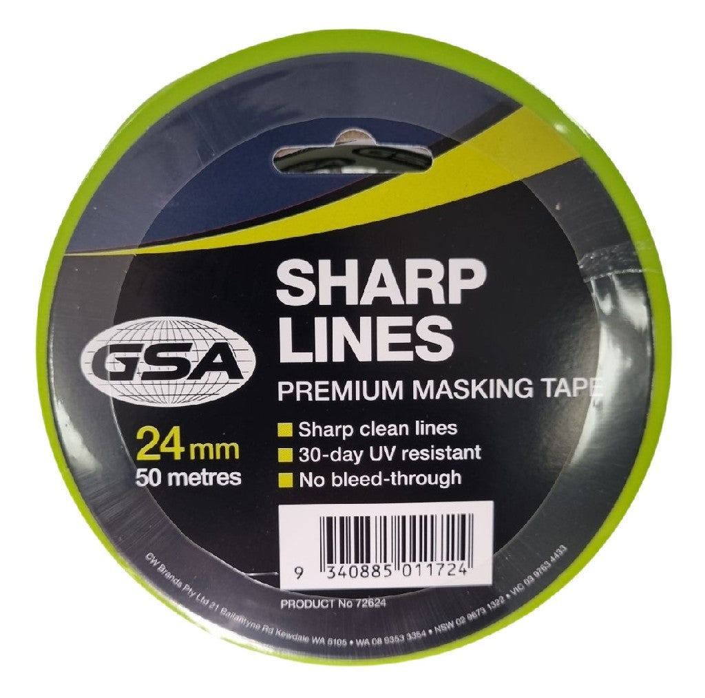 GSA SHARP LINES PAINTERS MASKING TAPE 30 DAY 24MM X 50M