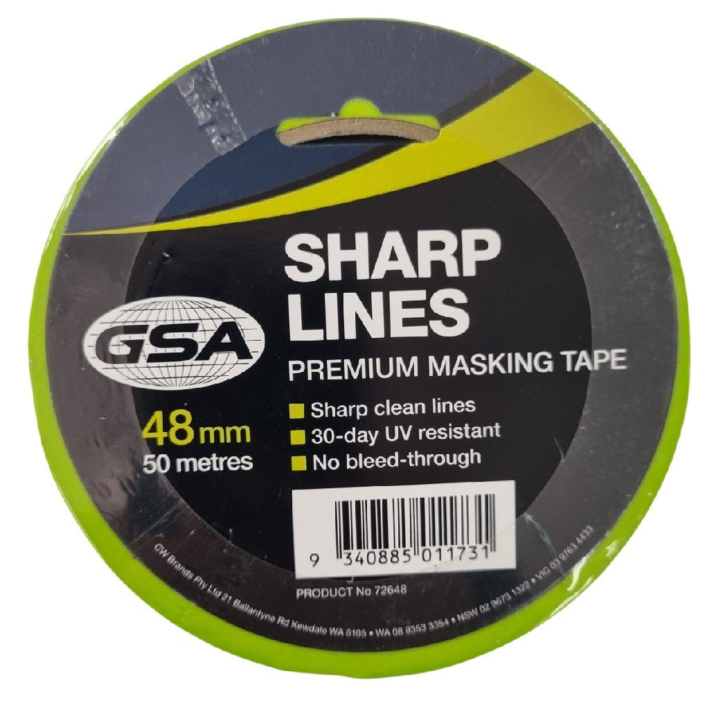 GSA SHARP LINES PAINTERS MASKING TAPE 30 DAY 48MM X 50M