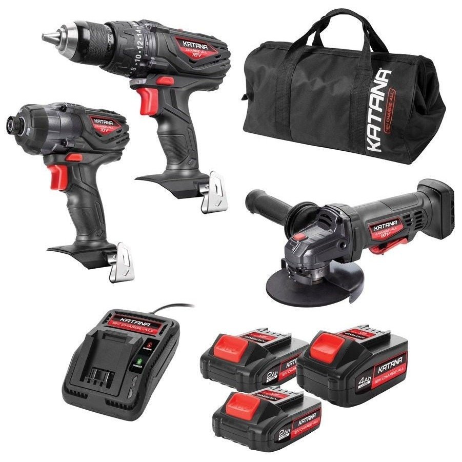 KATANA 18V 3PCE COMBO DRILL+IMPACT DRIVER+GRINDER