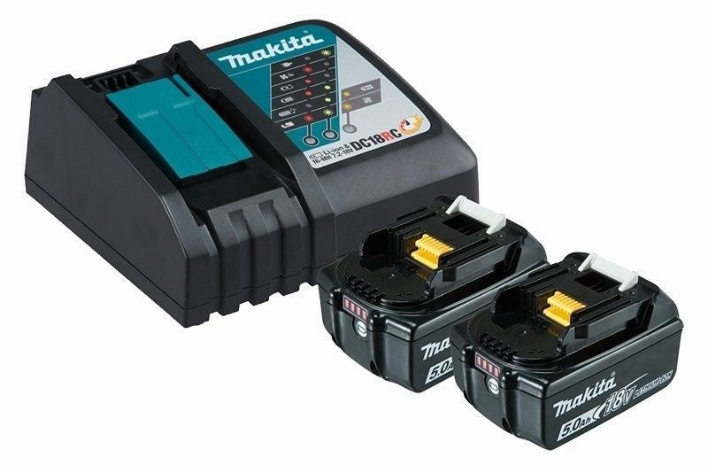 MAKITA 18V DC18RC BATTERY CHARGER KIT 2 X 5AH BATTERIES