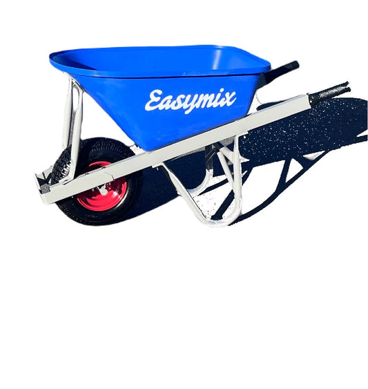 EASYMIX SHORT HANDLE BLUE ROTO POLY SKINNY BARROW FLAT FREE