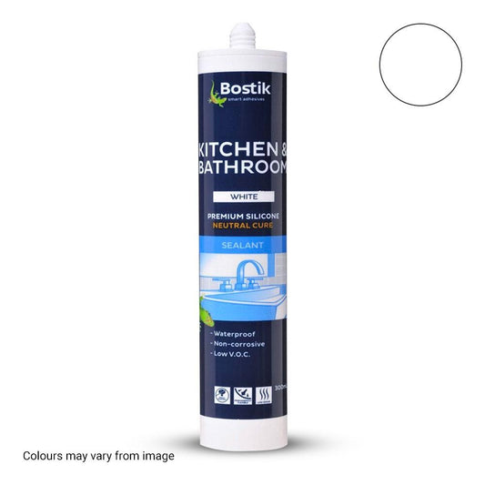 BOSTIK KITCHEN & BATHROOM SILICONE WHITE NEUTRAL CURE