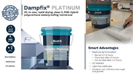 BOSTIK DAMPFIX PLATINIUM ALL IN ONE RAPID WATERPROOFING MEMBRANE 15L