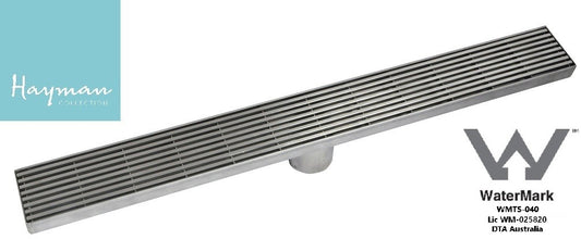 FLOOR LONG DRAIN - 600MM GRATE COVER 316 S/STEEL SUIT 76MM