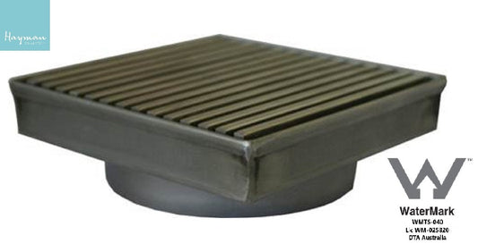 FLOOR DRAIN S/STEEL 110X110MM GRATE COVER - 45MM OUTLET 316 GRADE