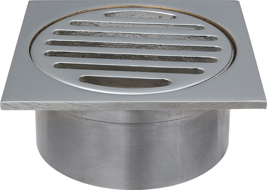 DTA FLOOR DRAIN SQUARE 80MM LONG BASE C/PLATED