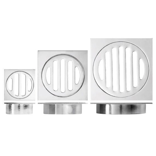 BAT TRIMS FLOOR WASTE 100MM SQUARE CHROME