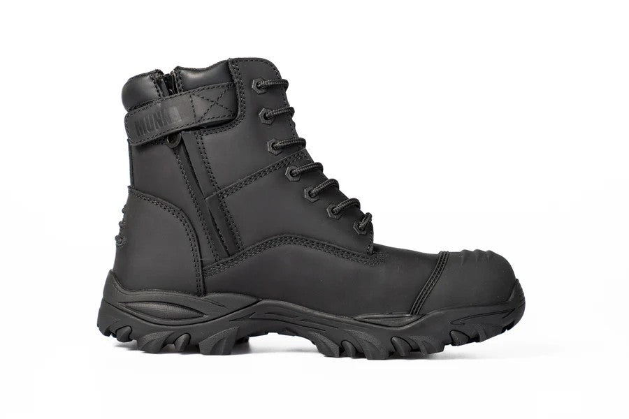 MUNKA ZEBU ZIP SIDE SAFETY BOOT SIZE 7 BLACK
