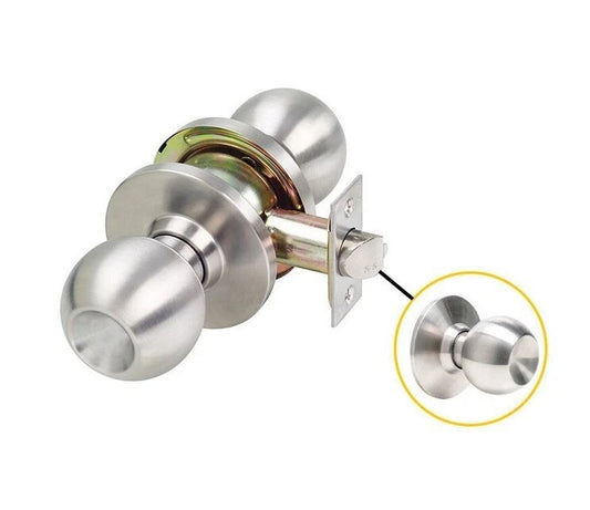 YALE SATIN CHROME PASSAGE DOOR KNOB SET