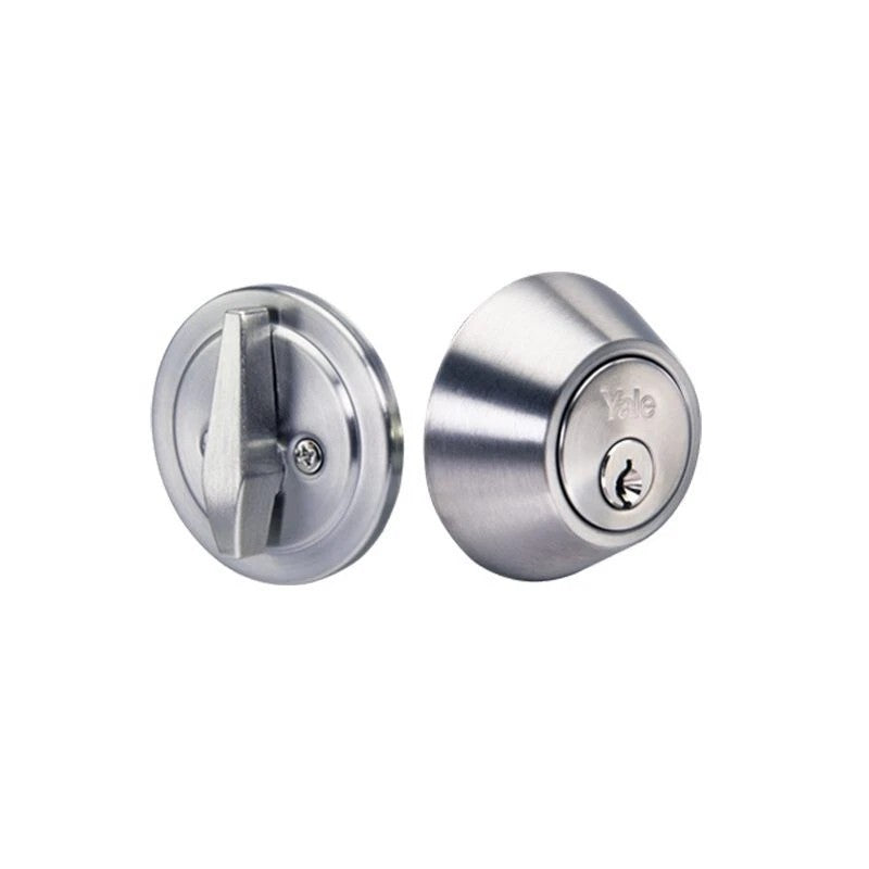 YALE SATIN CHROME SINGLE CYLINDER DEADBOLT SET