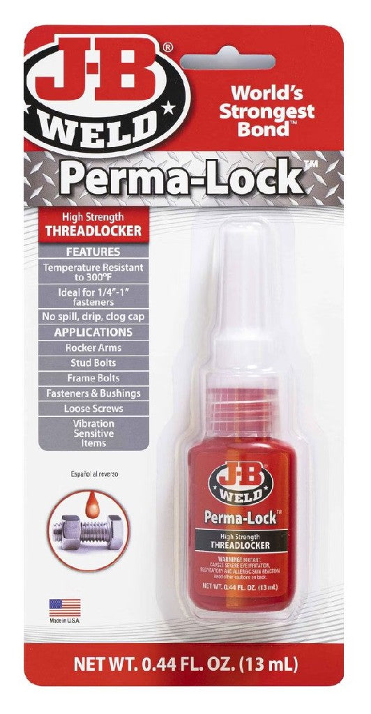 JB WELD PERMA LOCK HIGH STRENGTH RED 13ML