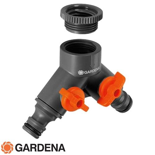 GARDENA ADAPTOR TWIN 18MM TAP