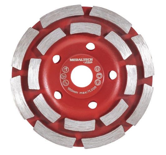 MEDALIST DOUBLE ROW DIAMOND GRINDING WHEEL 100mm x 16mm Bore