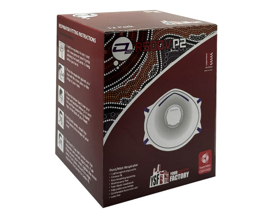 YSF R500V O2 DISPOSABLE P2 DUST MASK 12PK