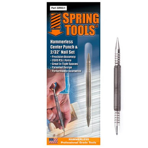 SPRING TOOLS HAMMERLESS NAIL PUNCH & SET