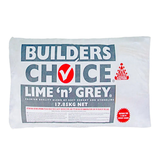 BUILDERS CHOICE LIME N GREY BRICKIES CEMENT 17.85KG STORE PICKUP