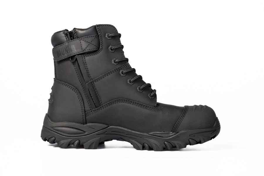 MUNKA ZEBU ZIP SIDE SAFETY BOOT SIZE 8 BLACK