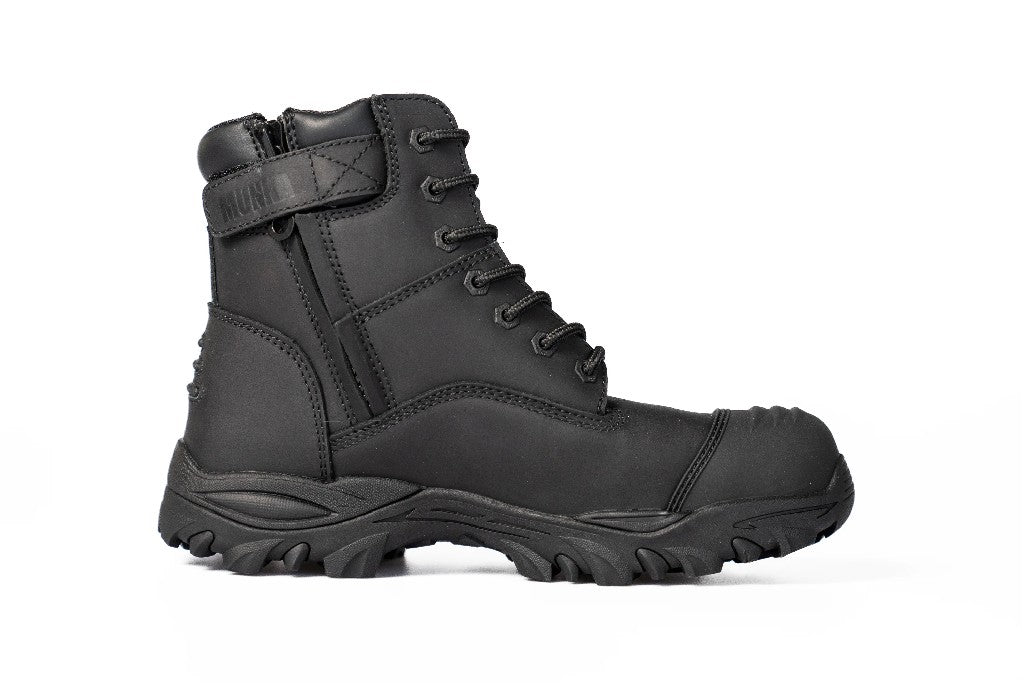 MUNKA ZEBU ZIP SIDE SAFETY BOOT SIZE 7 BLACK