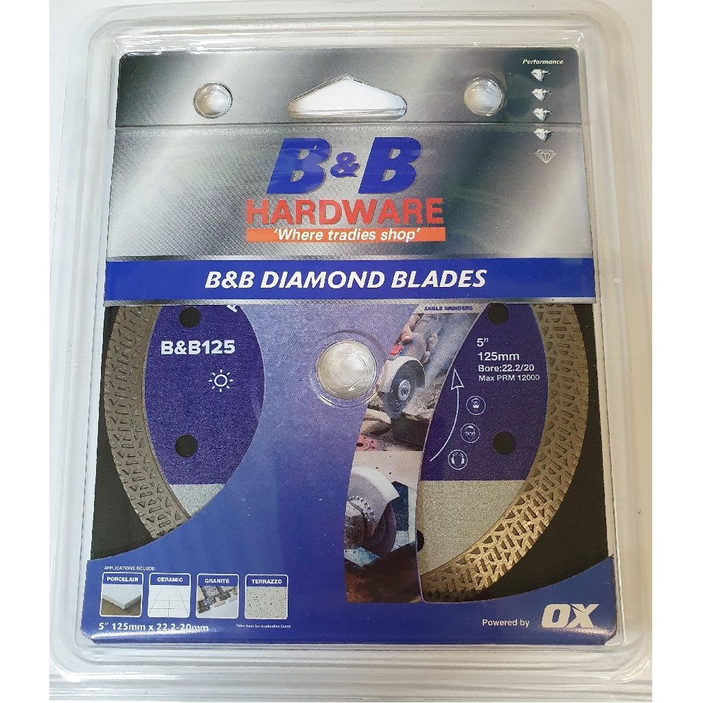 B&B 125MM RAZORCUT THIN TURBO DIAMOND BLADE – B&B Hardware