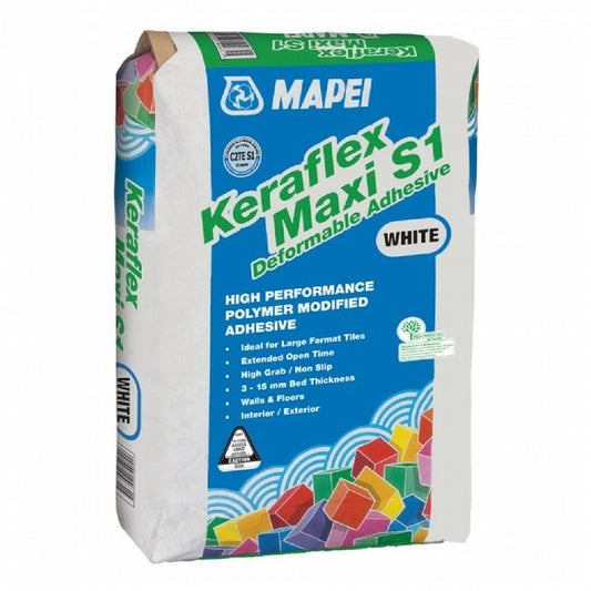 MAPEI KERAFLEX MAXI S1 WHITE LARGE FORMAT TILE ADHESIVE 20KG