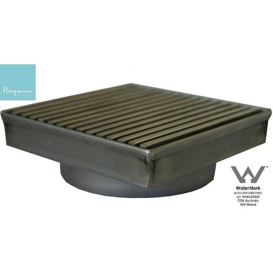 FLOOR DRAIN S/STEEL 110X110MM GRATE COVER 76MM 316 GRADE