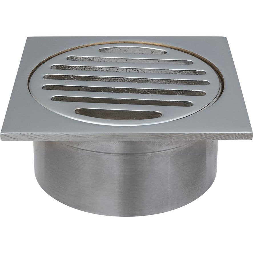 DTA FLOOR DRAIN SQUARE 80MM LONG BASE C/PLATED