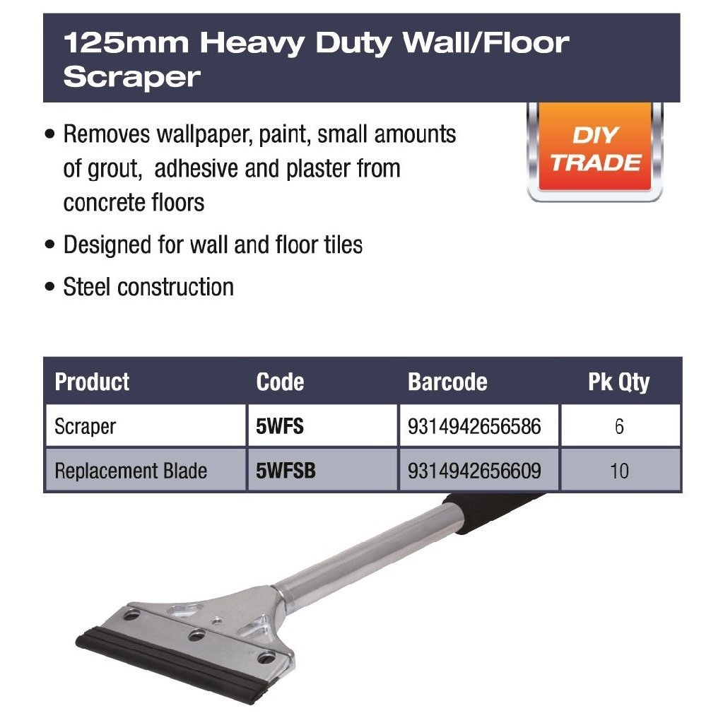 DTA HEAVY DUTY SCRAPER 125MM        BALL HANDLE