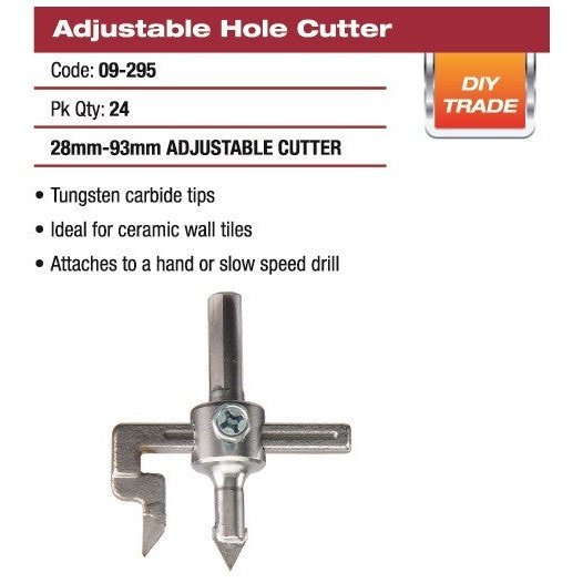 DTA CUTTER HOLE ADJUSTABL 28-93MM