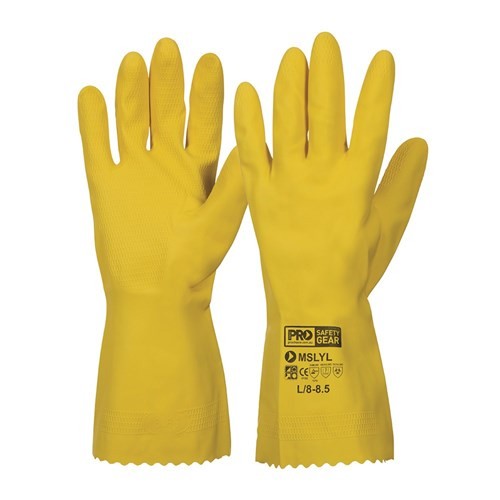PRO CHOICE RUBBER GLOVES LARGE YELLOW