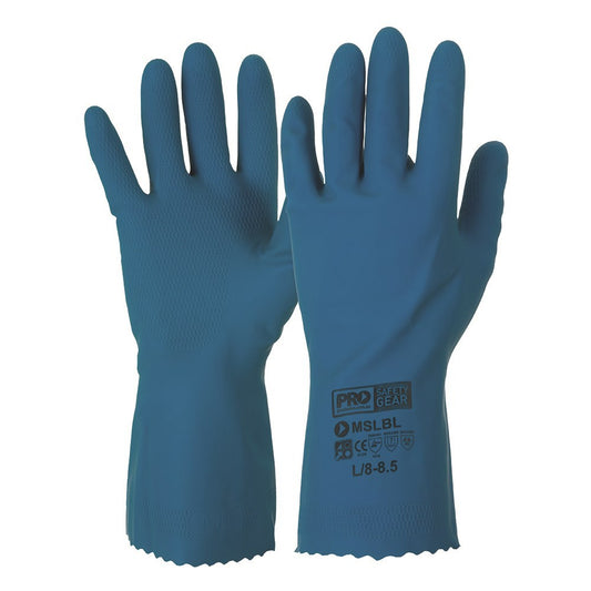 PRO CHOICE GLOVES RUBBER LARGE BLUE SILVER LINED
