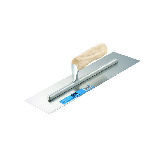 OX TRADE 115 X 280MM FINISHING TROWEL - TIMBER HANDLE