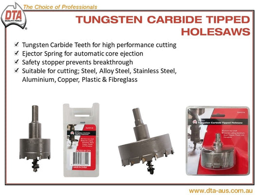 DTA TUNGSTEN CARBIDE TIPPED HOLESAW WITH HEX WRENCH 40MM