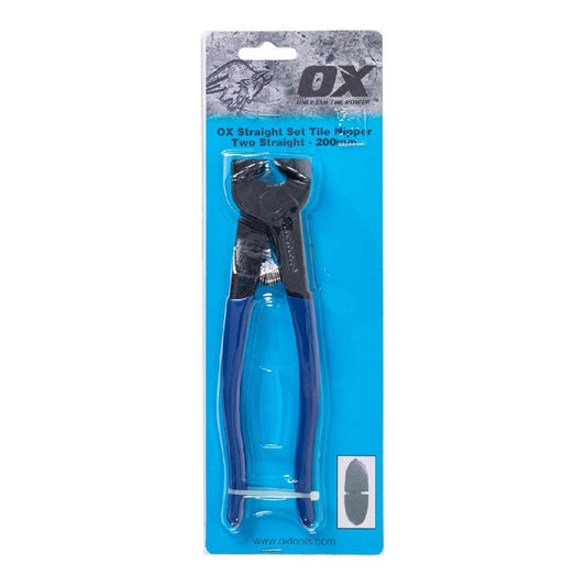 OX PRO 200MM STRAIGHT SET TILE NIPPER, TWO STRAIGHT