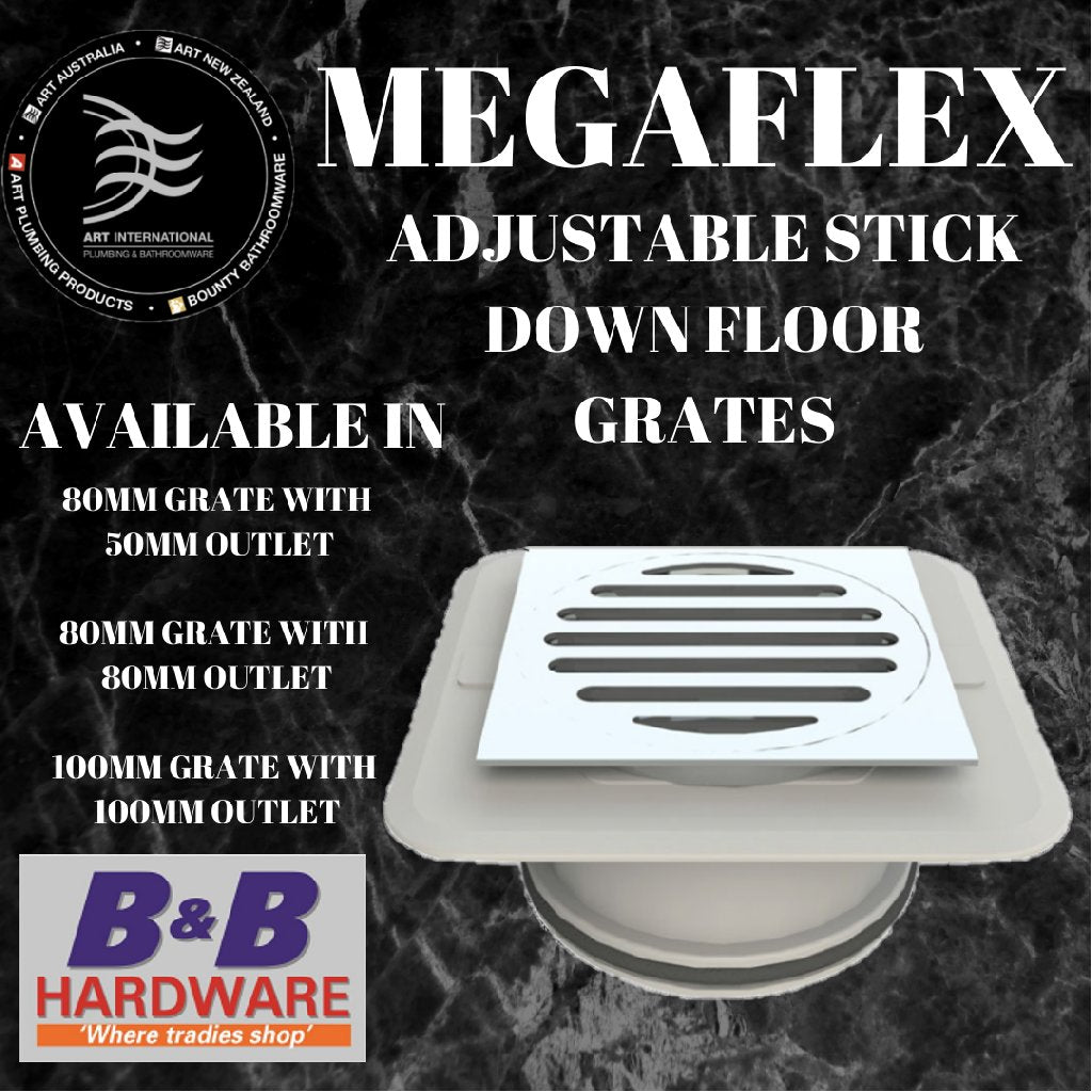 MEGAFLEX SQUARE CHROME GRATE FLOOR WASTE 100MM – B&B Hardware